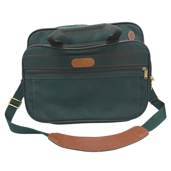 Hartmann VTG Forest Green Canvas Messenger Bag Crossbody Travel Briefcase